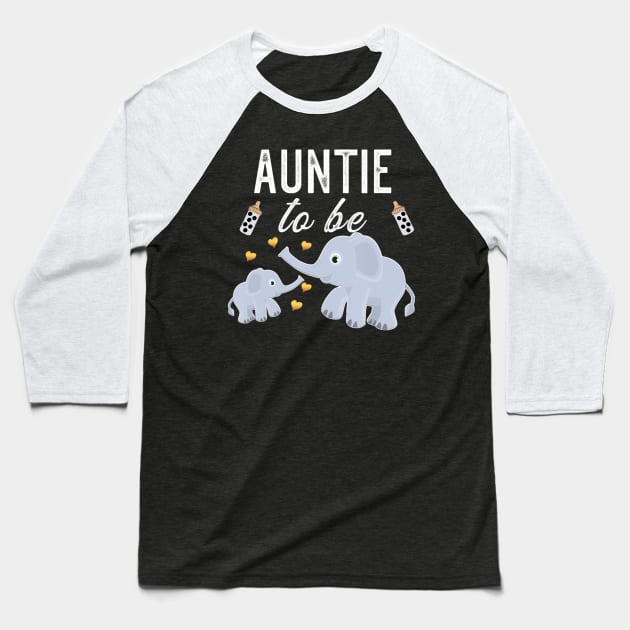 Auntie To Be Elephant Baby Shower Baseball T-Shirt by eldridgejacqueline